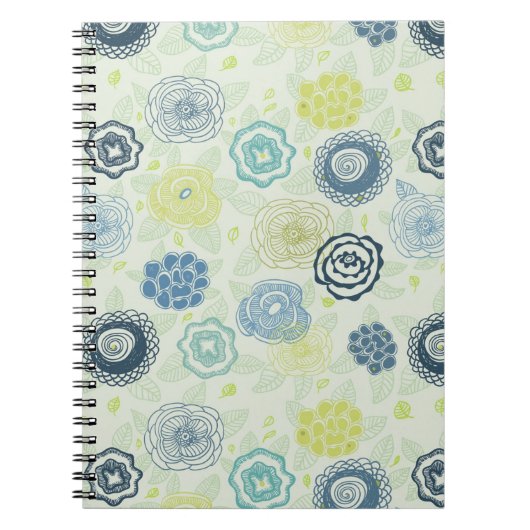 Carnet Forme florale élégante avec fleurs mignonnes (Devant)