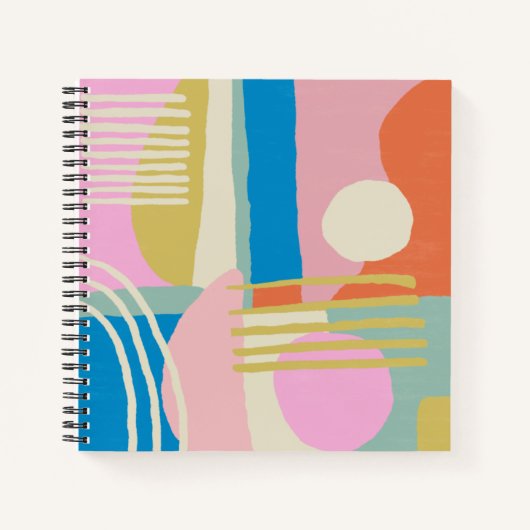Carnet Formes Abstraites colorées Moderne Unique Créatif (Devant)