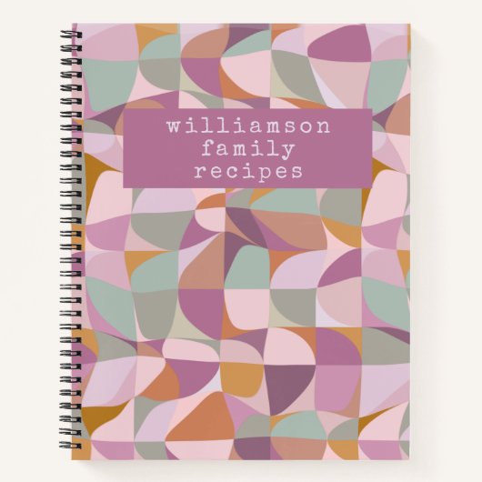Carnet Formes Abstraites modernes Plum Sage Recette perso (Devant)