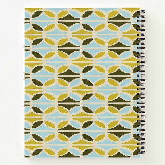 Carnet Formes Abstraites Motif Vert Bleu Personnalisé (Dos)