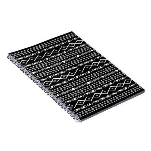 Carnet Formes Aztec Motif gris noir (Côté Droit)