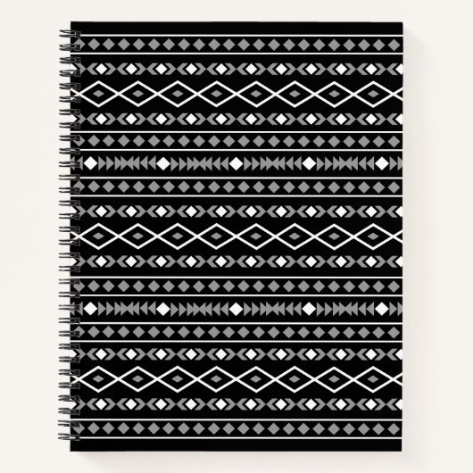 Carnet Formes Aztec Motif gris noir (Devant)