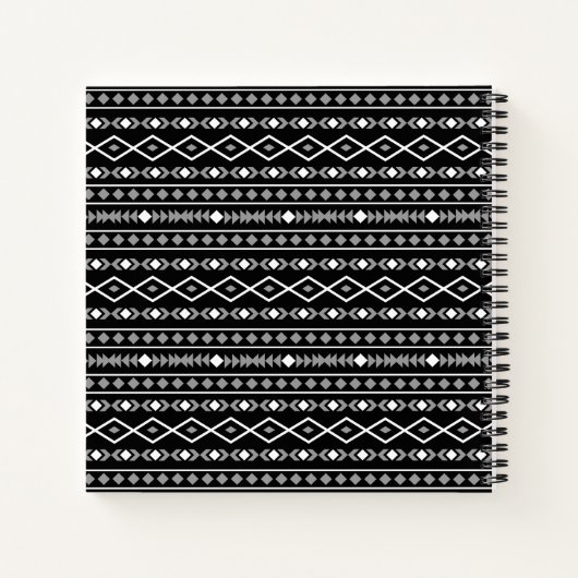 Carnet Formes Aztec Motif gris noir (Dos)
