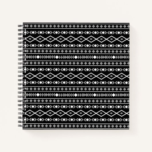 Carnet Formes Aztec Motif gris noir (Devant)