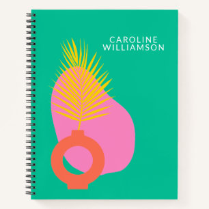 Carnet Formes botaniques abstraites boho colorées personn