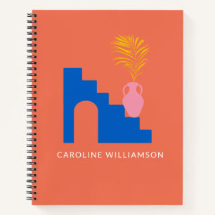 Carnet Formes botaniques vives colorées Personnalisées