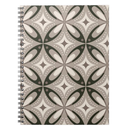 Carnet Formes circulaires rétro beige et marron (Devant)