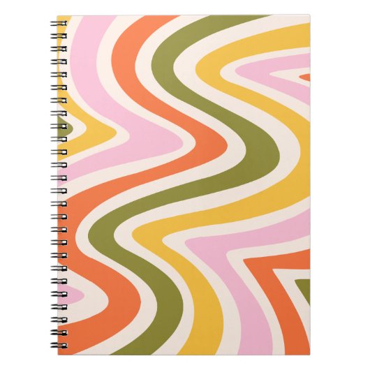 Carnet Formes courbes de couleur rétro (Devant)