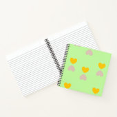 Carnet Formes de coeur sur vert clair (Intérieur)