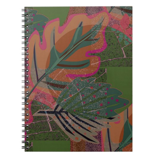 Carnet formes feuilles et géométriques. (Devant)