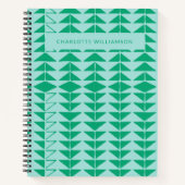 Carnet Formes géométriques Abstraites mignonnes en vert e (Devant)