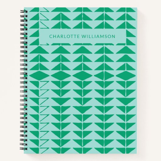 Carnet Formes géométriques Abstraites mignonnes en vert e (Devant)