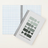 Carnet Formes géométriques minimes en gris vert personnal (À l'intérieur)
