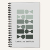 Carnet Formes géométriques minimes en gris vert personnal (Recto)