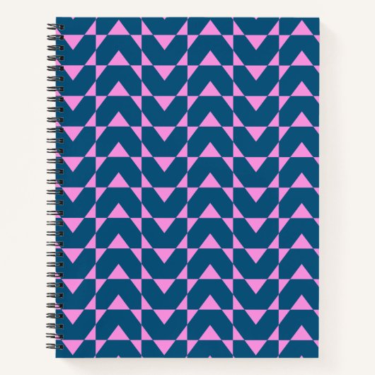 Carnet Formes géométriques modernes Motif en bleu et rose (Devant)