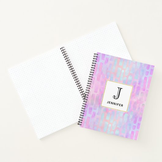 Carnet Formes rectangulaires bleues sur Arrière - plan ro (Intérieur)