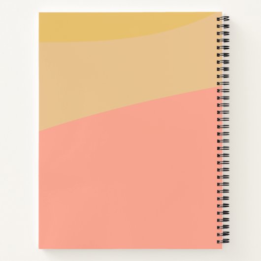 Carnet Formes simples Pastel Coral Jaune Monogramme Perso (Dos)