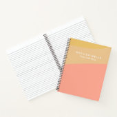 Carnet Formes simples Pastel Coral Jaune Monogramme Perso (Intérieur)