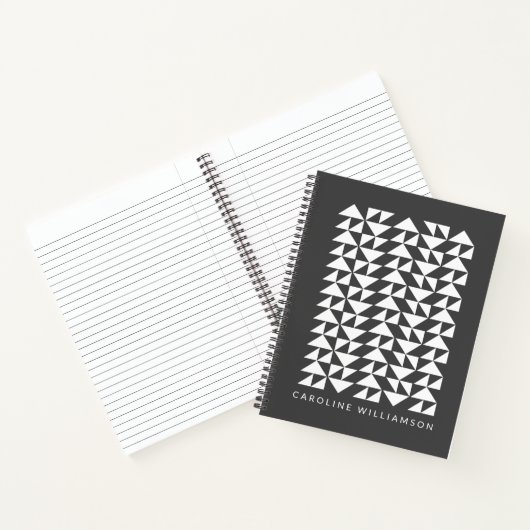 Carnet Formes triangles géométriques Motif en noir (Intérieur)