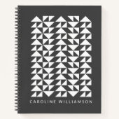 Carnet Formes triangles géométriques Motif en noir (Devant)