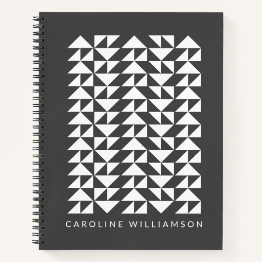 Carnet Formes triangles géométriques Motif en noir (Devant)