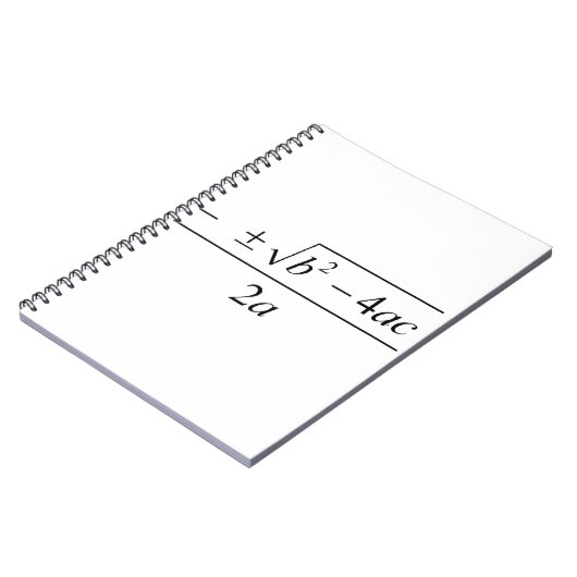 Carnet formule quadratique, geek, équation quadratique, (Côté gauche)