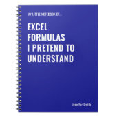 Carnet Formules Excel que je prétends comprendre (Devant)