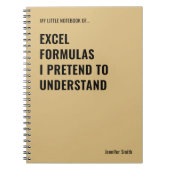 Carnet Formules Excel que je prétends comprendre (Devant)