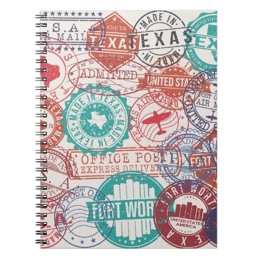 Carnet Fort Worth Texas : timbres de voyage. (Devant)