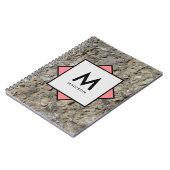 Carnet Fossiles de calcaire avec votre nom et Monogramme (Côté gauche)