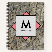 Carnet Fossiles de calcaire avec votre nom et Monogramme  (Devant)