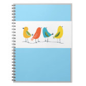 Carnet Four Birds Perched on a Twig Notebook (Devant)