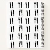 Carnet Fourchette et couteau motif silhouette noire sur f (Dos)