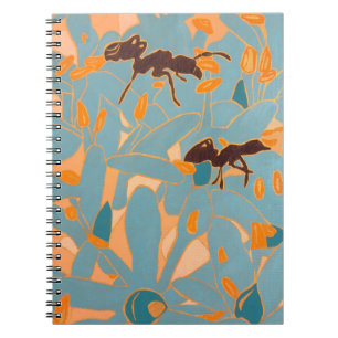 Carnet Fourmis avec fleurs bleues Flore australienne