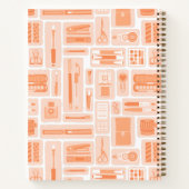 Carnet Fournitures d'art lunaire Orange Motif Monogramme (Dos)