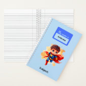 Carnet Fournitures de papeterie pour garçons 14 super hér (À l'intérieur)