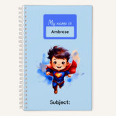 Carnet Fournitures de papeterie pour garçons avec 9 super (Recto)