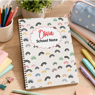 Carnet Fournitures scolaires arc-en-ciel ludiques pour en