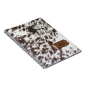 Carnet Fourrure de vache Brown et blanche et Cuir (Côté Droit)