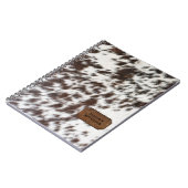 Carnet Fourrure de vache Brown et blanche et Cuir (Côté gauche)