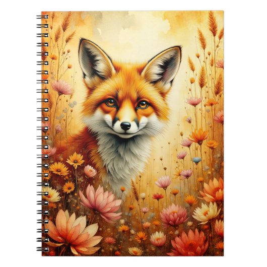 Carnet Fox and Flowers (Devant)