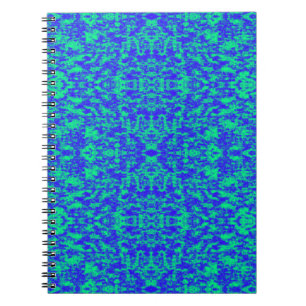 Carnet Fractage Abstrait En Bleu Et Vert