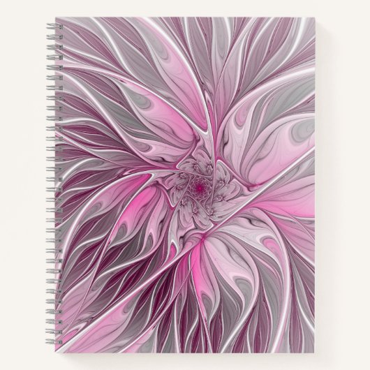 Carnet Fractal Art Rose Flower Dream, Imaginaire Floral (Devant)