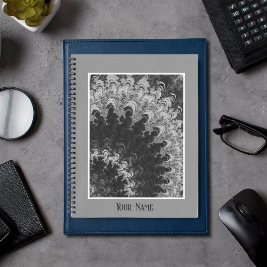 Carnet fractal noir et blanc