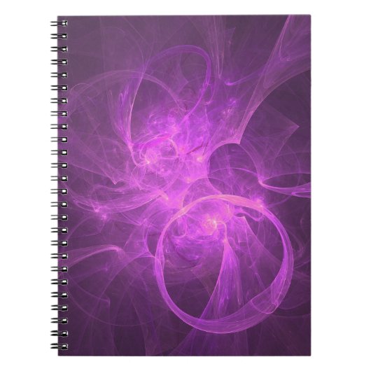 Carnet Fractale Abstraite rose et violet avec cercles (Devant)