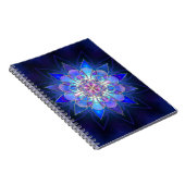 Carnet Fractale bleue de mandala de fleur (Côté Droit)