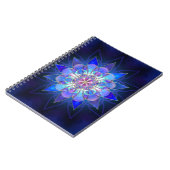 Carnet Fractale bleue de mandala de fleur (Côté gauche)