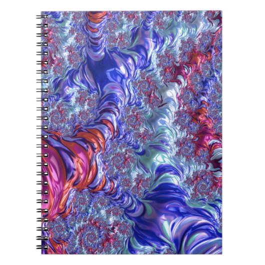 Carnet Fractale numérique abstrait coloré trippy groovy (Devant)