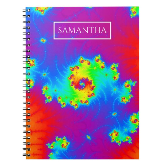 Carnet Fractale spirale arc-en-ciel personnalisée (Devant)