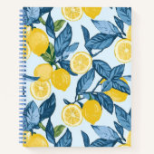 Carnet Fraîche de citron jaune sur Arrière - plan bleu (Devant)